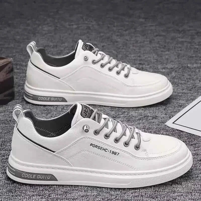 2025 Men’s Versatile White Sneakers – Breathable Spring Board Shoes for Sports & Casual Style