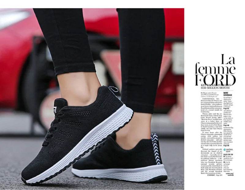 Women Breathable Casual Shoes - Fashion Mesh Flat Sneakers for Walking and Gym 2021 - BON's