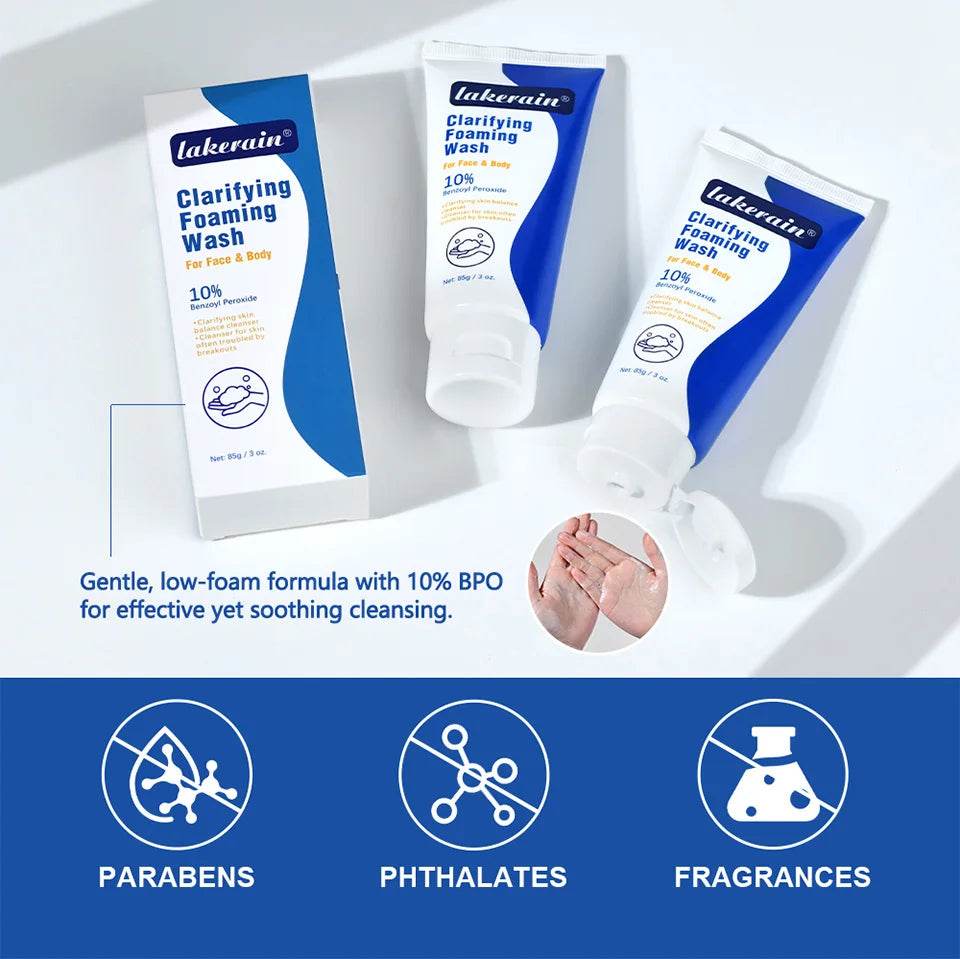 Acne Foaming Wash for Deep Cleaning, Pore Unclogging, and Redness Reduction in Facial & Body Skin Care - BON's