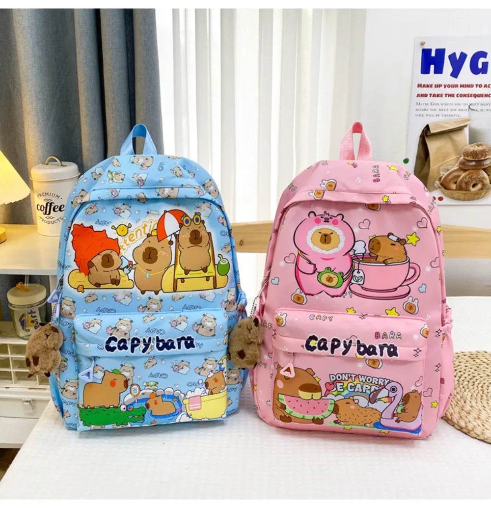 Capybara School Backpack - Cute Large Student Schoolbag - BON's