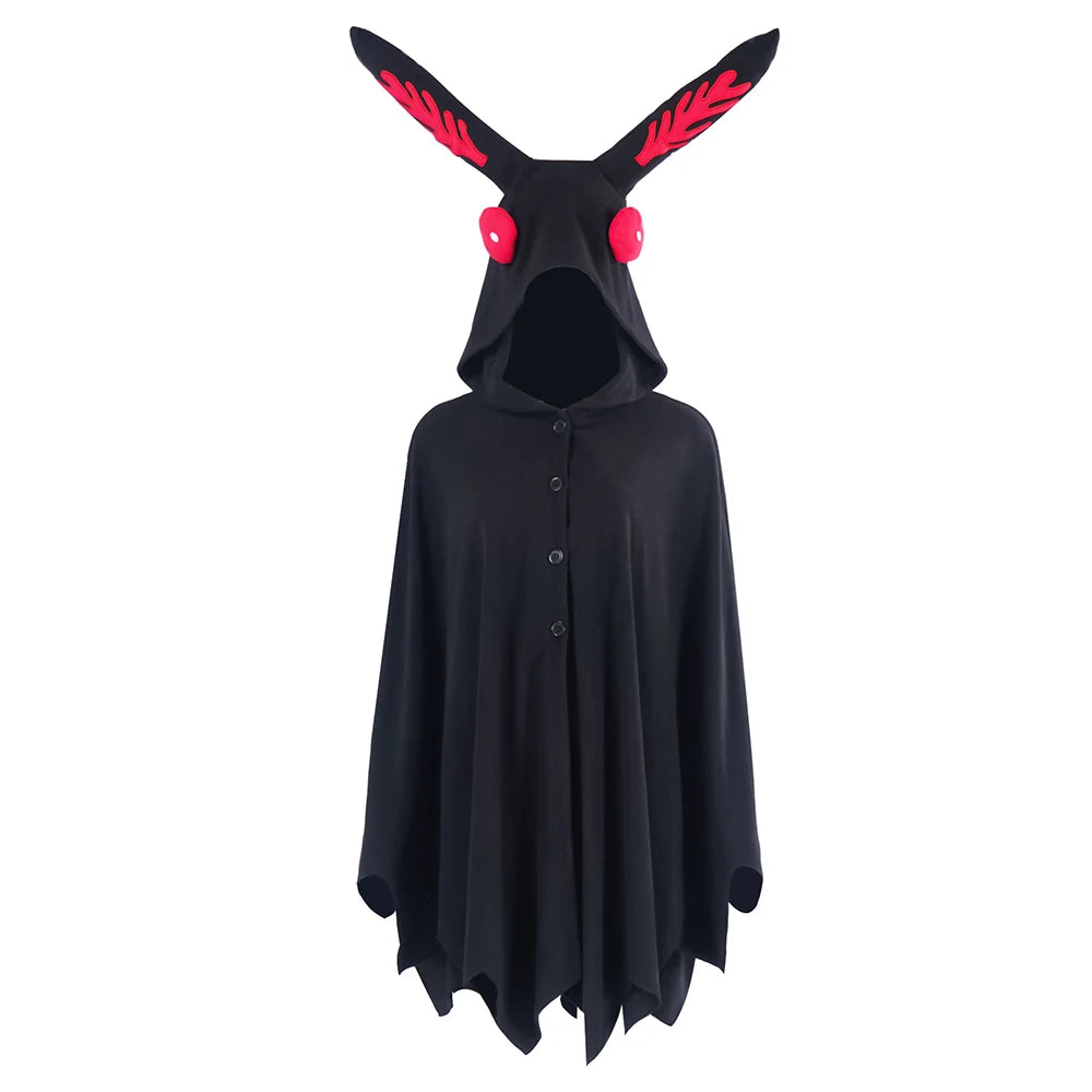 Adult Moth Cosplay Man Cloak Vampire Gloves Cape Hooded Clothing Costume Roleplay Outfits Halloween Carnival Party Disguise Suit