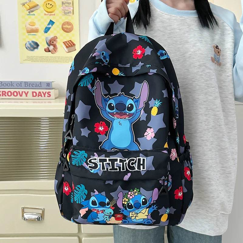 Stitch Cartoon Backpack, Large Capacity Daypack, Lightweight, Durable Nylon Schoolbag for Travel, Daily Commuting and School - BON's
