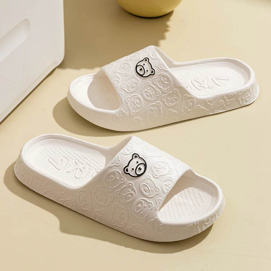 Cute Bear Slippers for Women and Men - Soft Indoor Cartoon Sandals, Anti-Slip Summer Shoes, Comfy Bathroom and Outdoor Leisure Footwear - BON's
