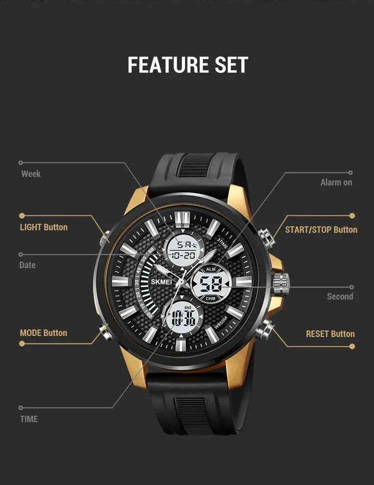 SKMEI Men's Digital Sport Watch - Waterproof, Chrono, Alarm - BON's