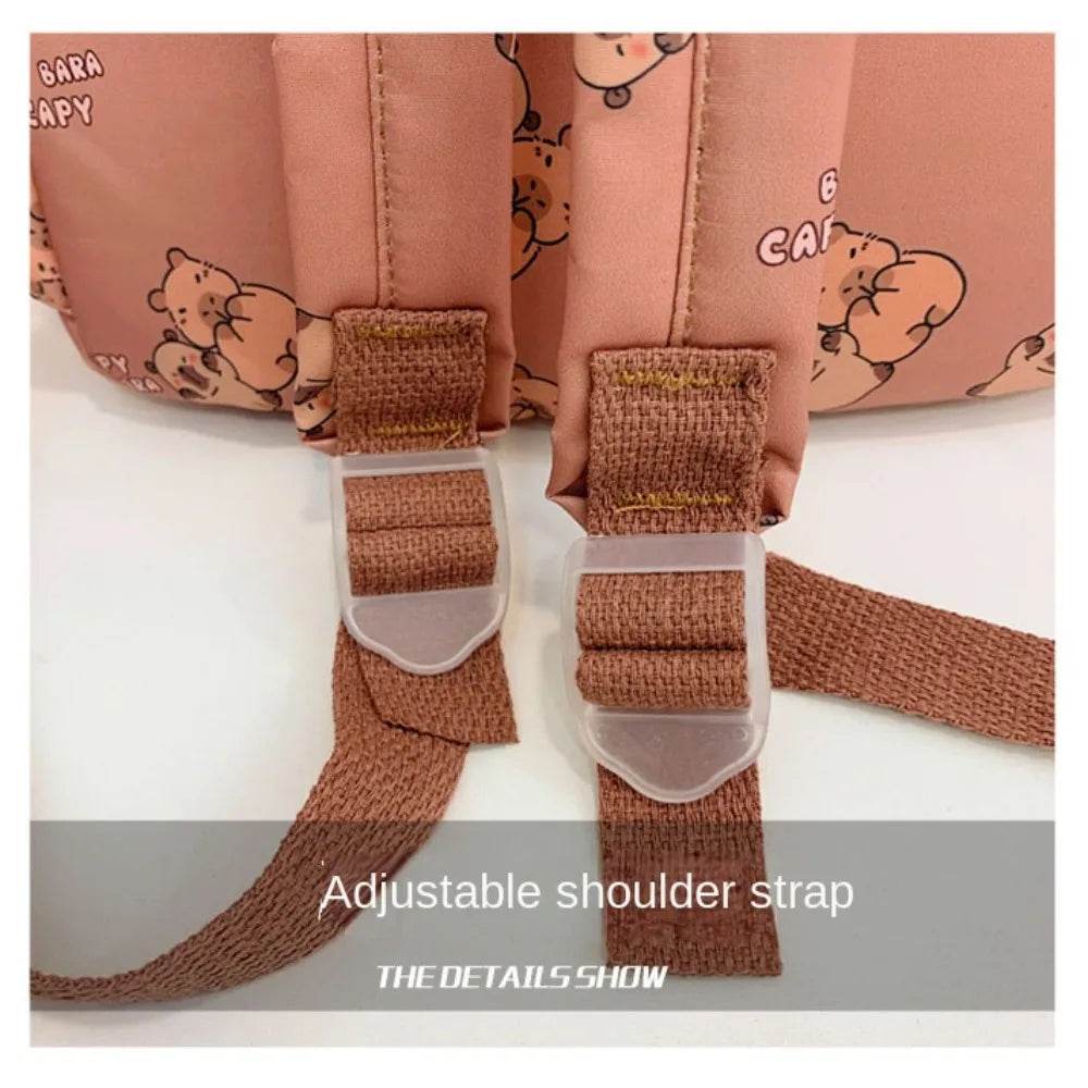 Capybara School Backpack - Cute Large Student Schoolbag - BON's