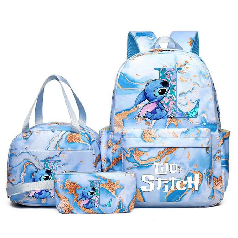 3Pcs Lilo Stitch Schoolbag Set for Kids - Student Backpack, Travel Bag & Pen Case - BON's