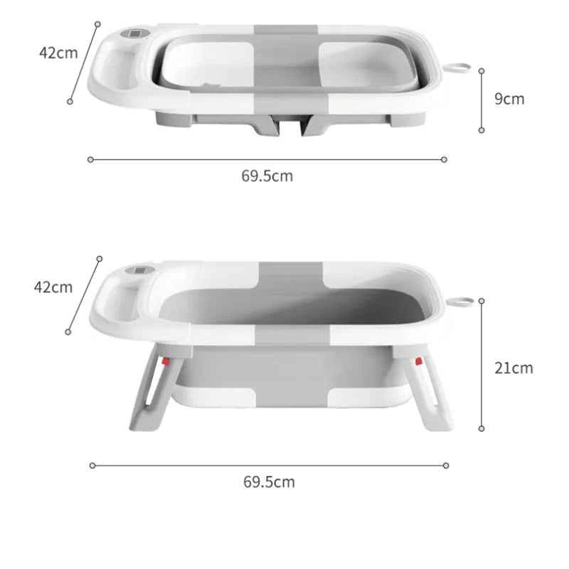 Baby Bathtub,Baby Bath Tub with Soft Cushion & Thermometer,Baby Bathtub Newborn to Toddler 0-36 Months,Portable Travel Baby Tub