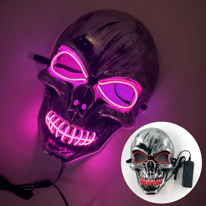 LED Glowing Bloody Rabbit Mask β Neon Horror Cosplay for Halloween, Carnival & Masquerade