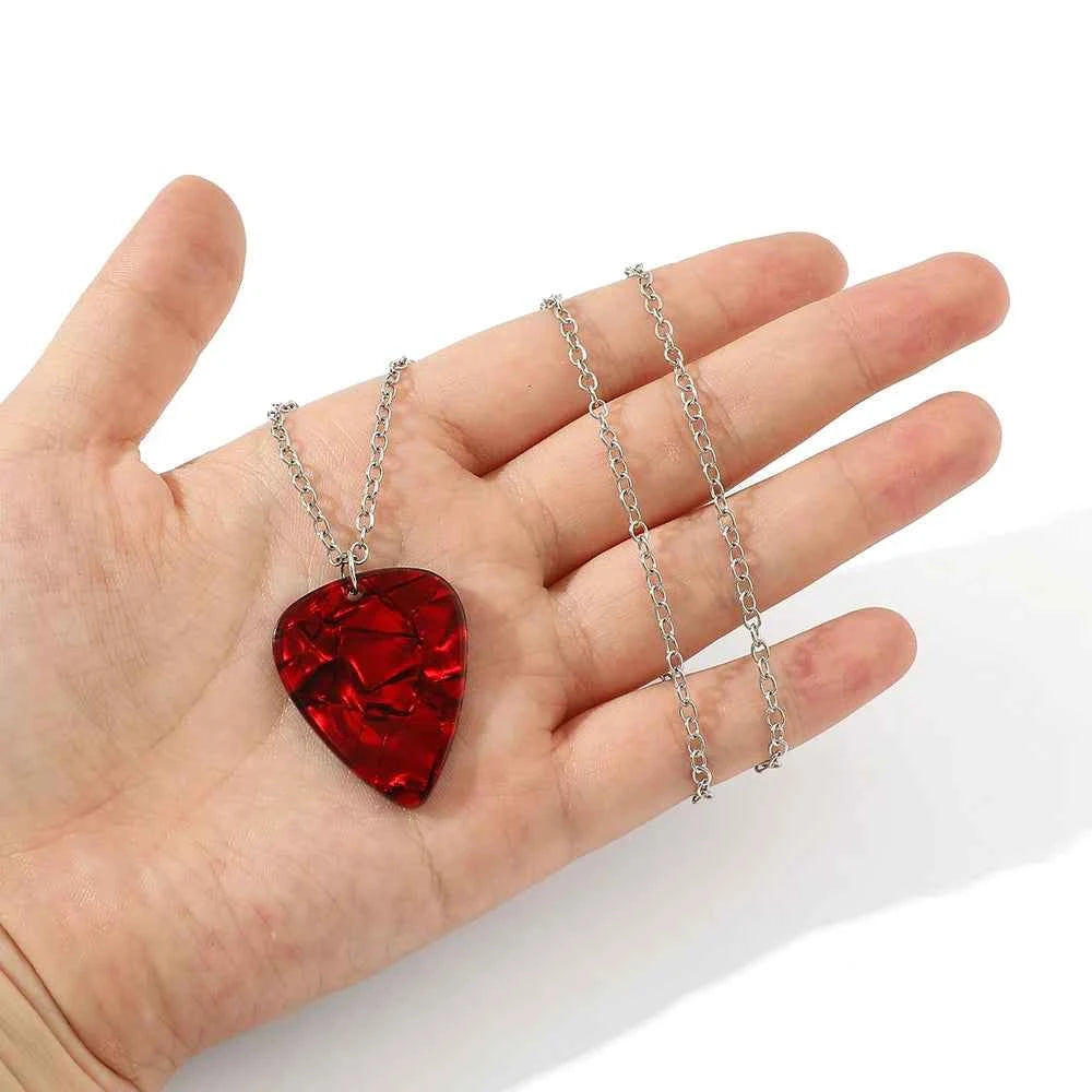 Cosplay Heart Guitar Pick Pendant Jewelry Necklace Choker Prop Accessorie Halloween Gift