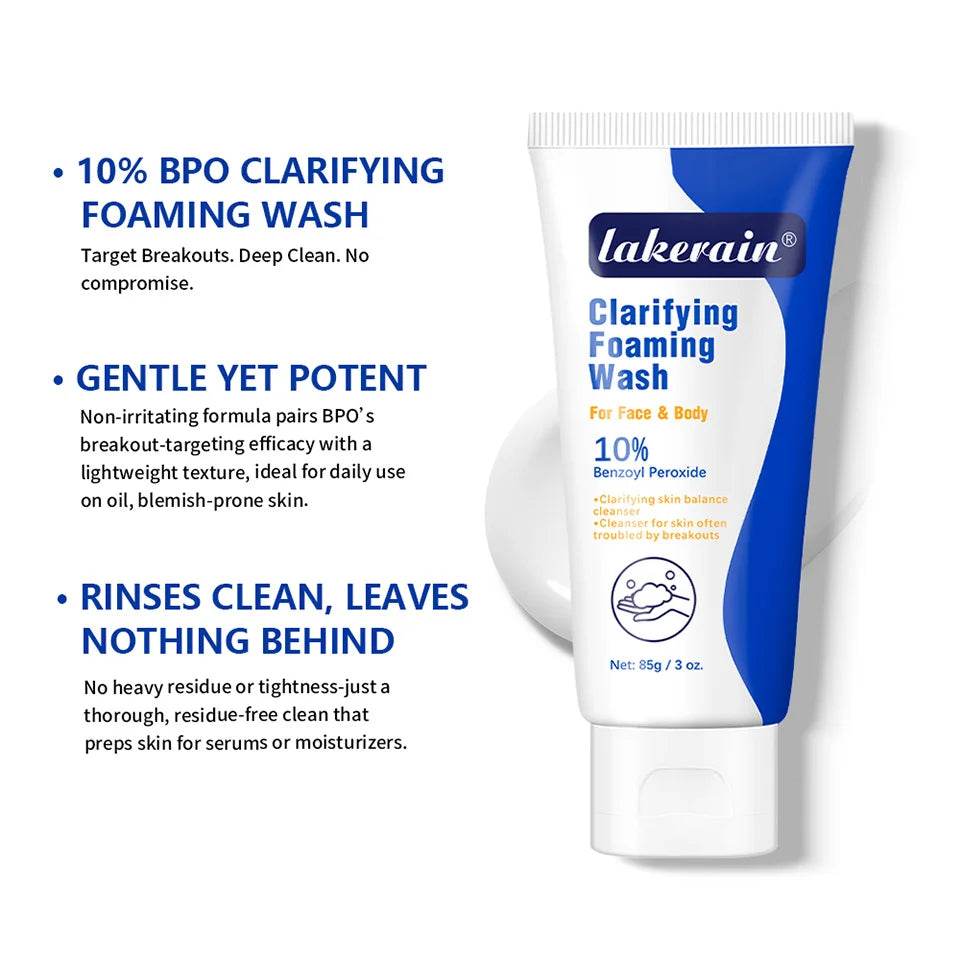 Acne Foaming Wash for Deep Cleaning, Pore Unclogging, and Redness Reduction in Facial & Body Skin Care - BON's