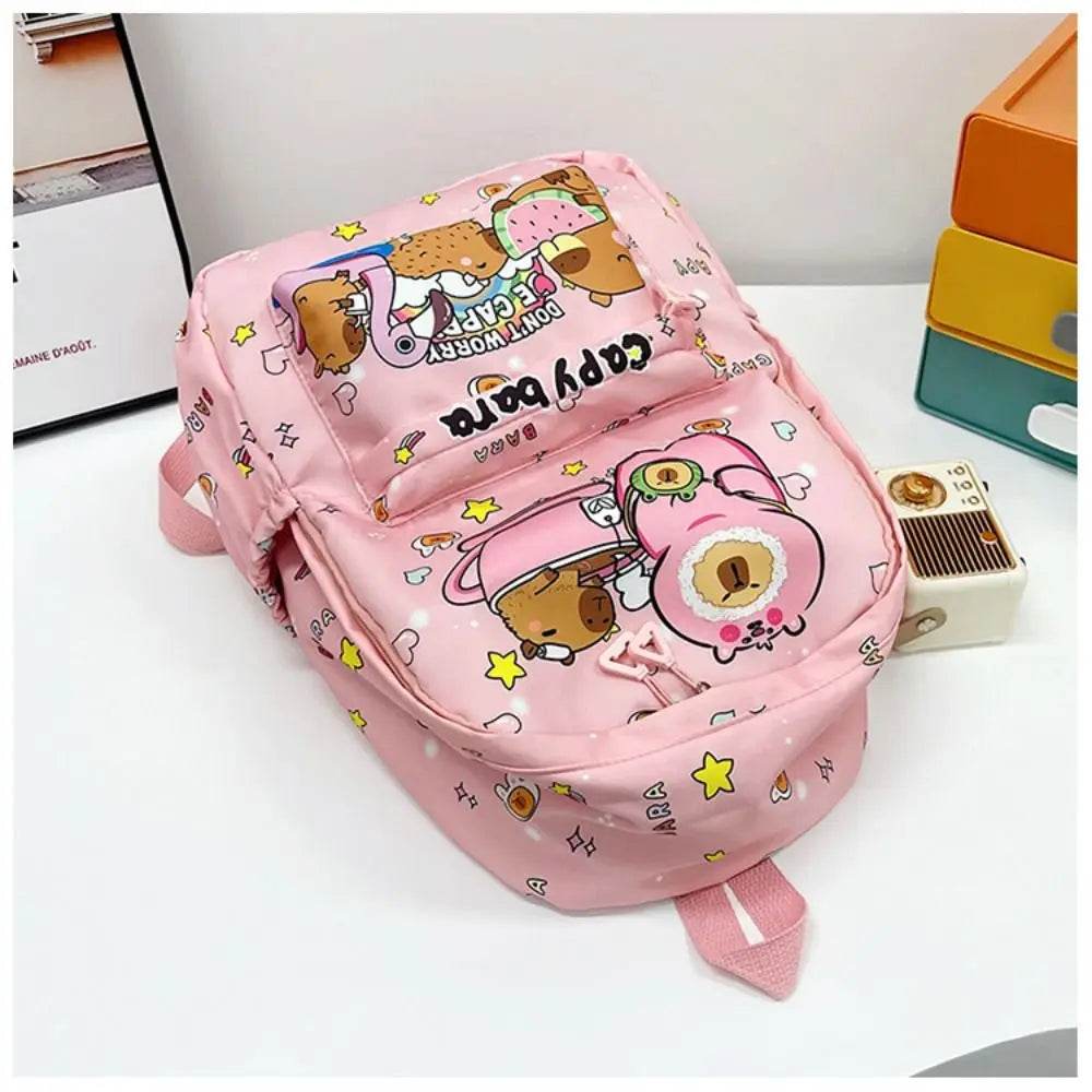 Capybara School Backpack - Cute Large Student Schoolbag - BON's