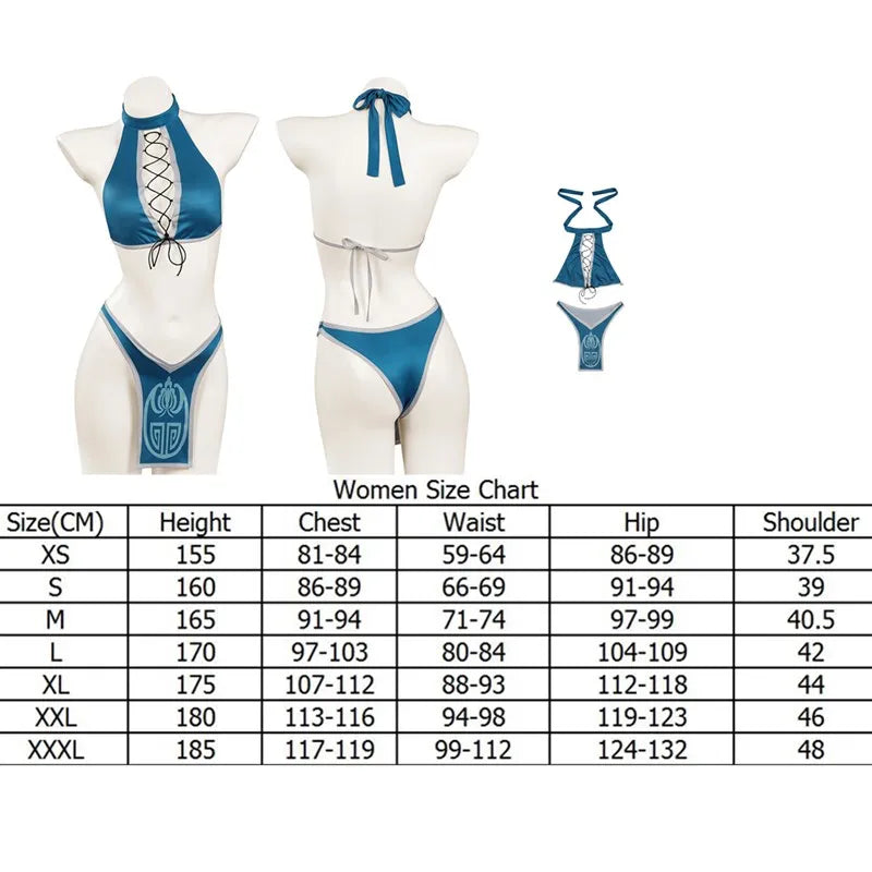 Fantasia Mortal Cosplay Kombat Kitana Mask Headband Costume Adult Women Bikini Swimsuit Outfits Halloween Carnival Party Suit