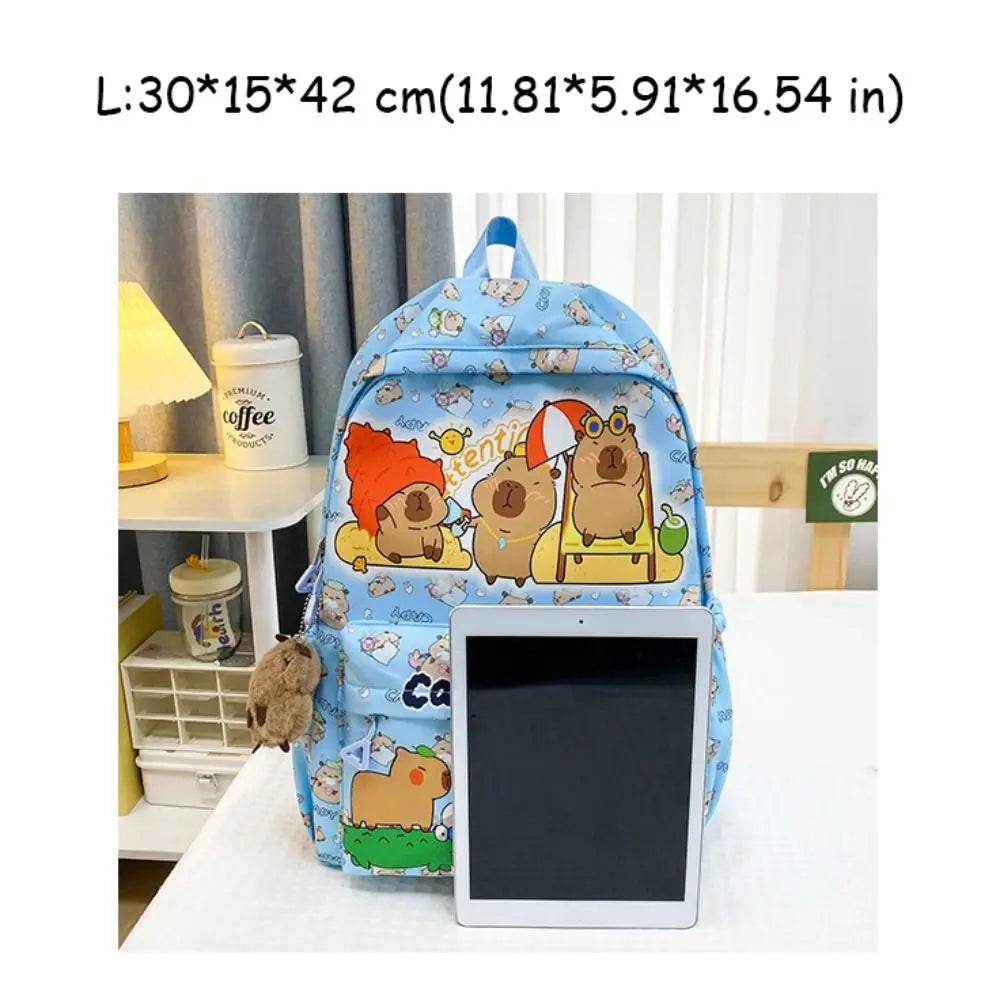 Capybara School Backpack - Cute Large Student Schoolbag - BON's