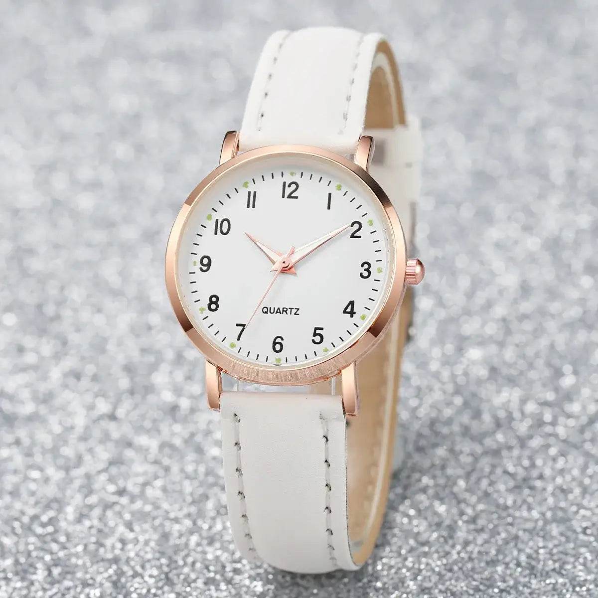 Fashion Women Watches Casual Arabic Dial Ladies Leather Band Quartz Watch Reloj Mujer Girls Clock Gift - BON's
