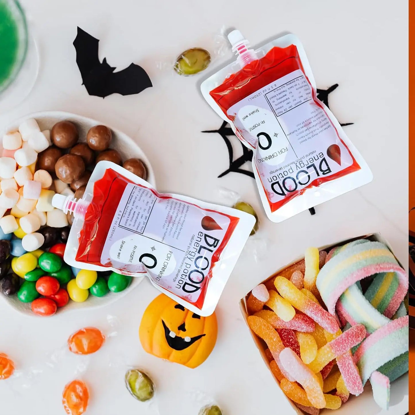 1Pcs Halloween Cosplay Drink Container Vampire Blood Pouch Props Zombie Beverage Drinks Bags Food Class PVC Water Bottle Decors