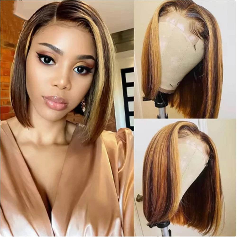 Straight Bob Wigs Human Hair 13x4 HD Lace Frontal Glueless Bob Wigs 4x4 Lace Closure for Women 180% - BON's