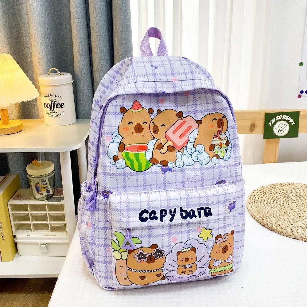Capybara School Backpack - Cute Large Student Schoolbag - BON's