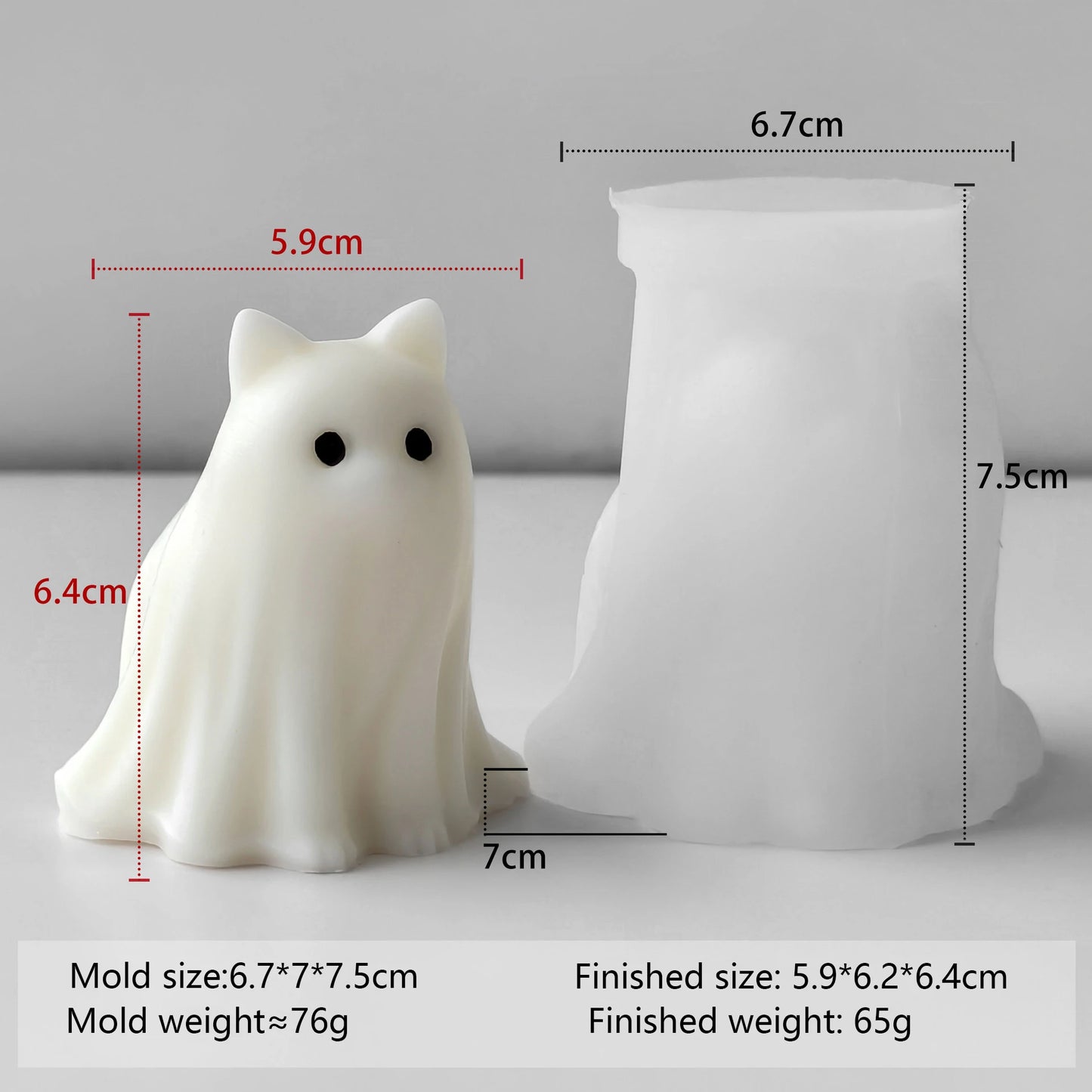 Halloween Ghost Candle Silicone Mold – DIY Pumpkin, Cat & Dog Wax Resin Mould for Spooky Party Decorations