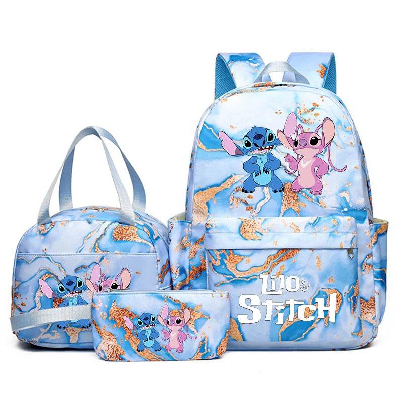 3Pcs Lilo Stitch Schoolbag Set for Kids - Student Backpack, Travel Bag & Pen Case - BON's