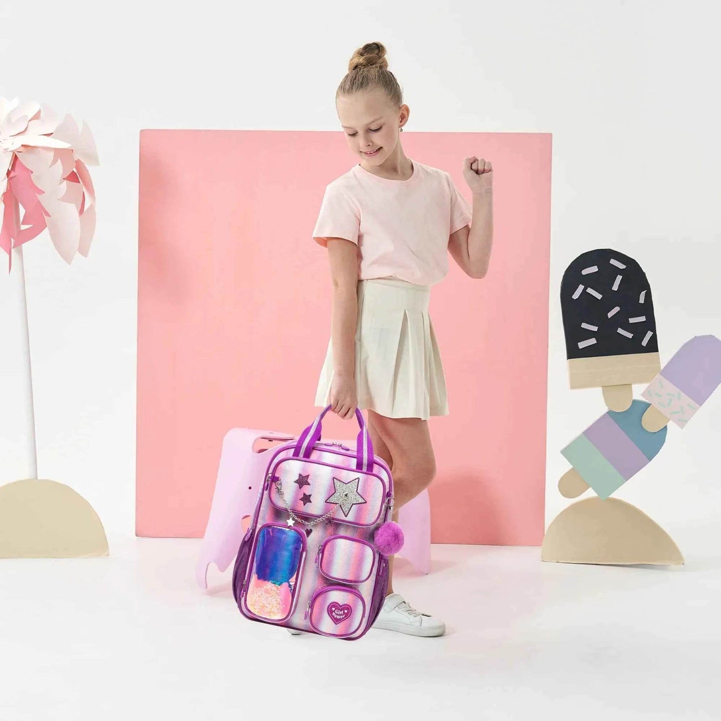 Girls' Backpack Set with Lunch Bag for School - BON's