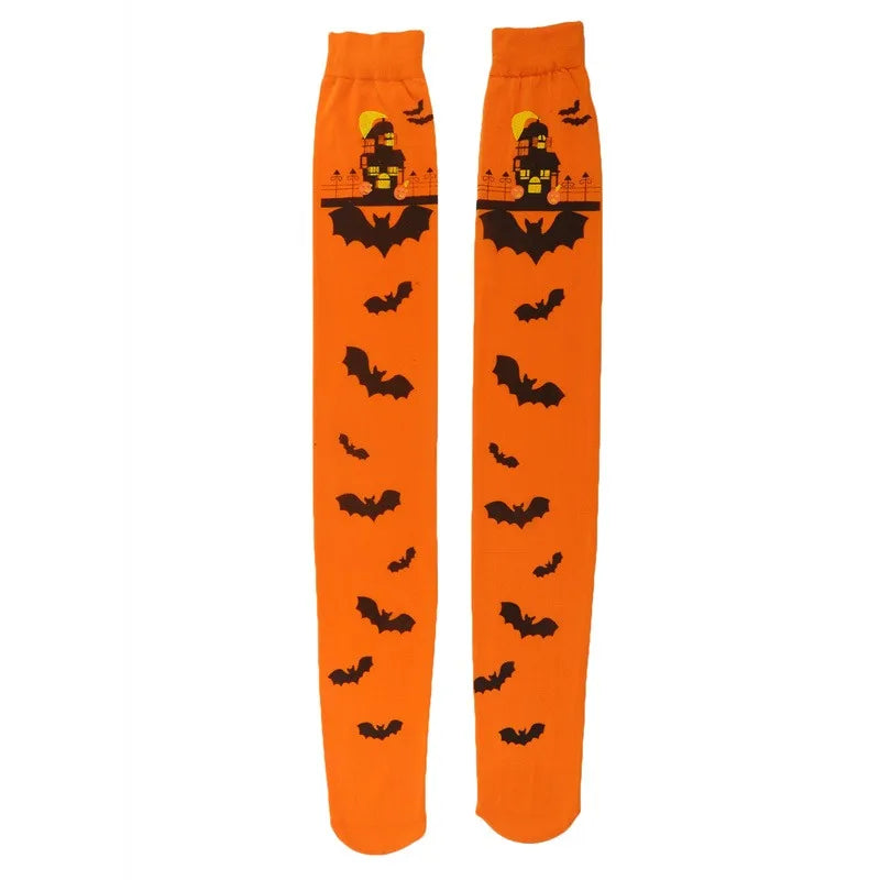 Halloween Blood Print Stockings Spider Web Printed Over Knee Bottoming Socks Nurse Stockings Bloody Zombie Blood Cosplay Socking