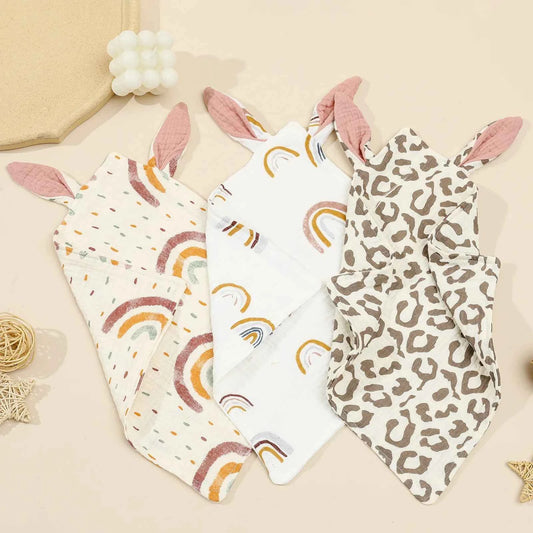 Newborn Baby Items Cotton Muslin Comforter Sleeping Dolls Blanket Soft Soothe Appease Towel for Baby Bibs Burp Cloths Infant