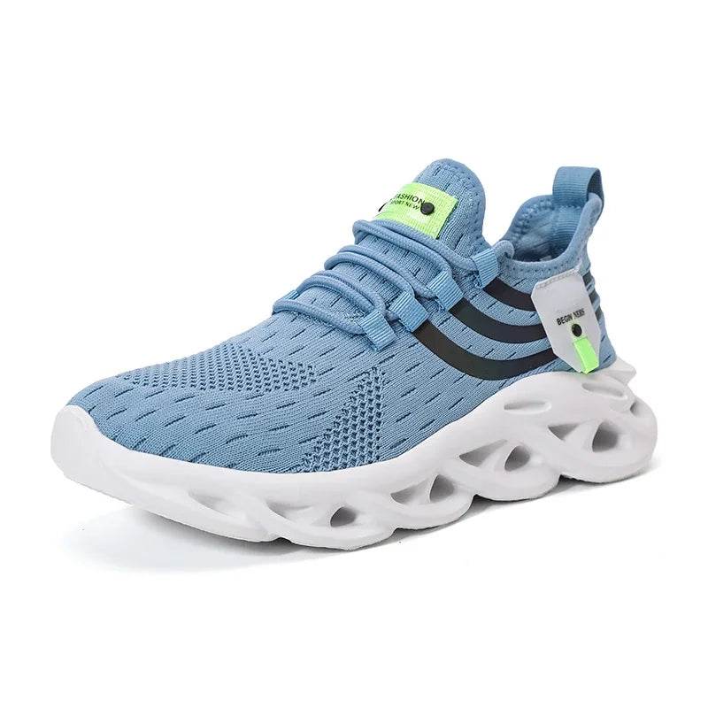 Thick Soled Sports Shoes Knitted Round Toe Shoes 3CM Block Heel Retro Style | Fashion Shoes for Men's Hiking and Walking - BON's