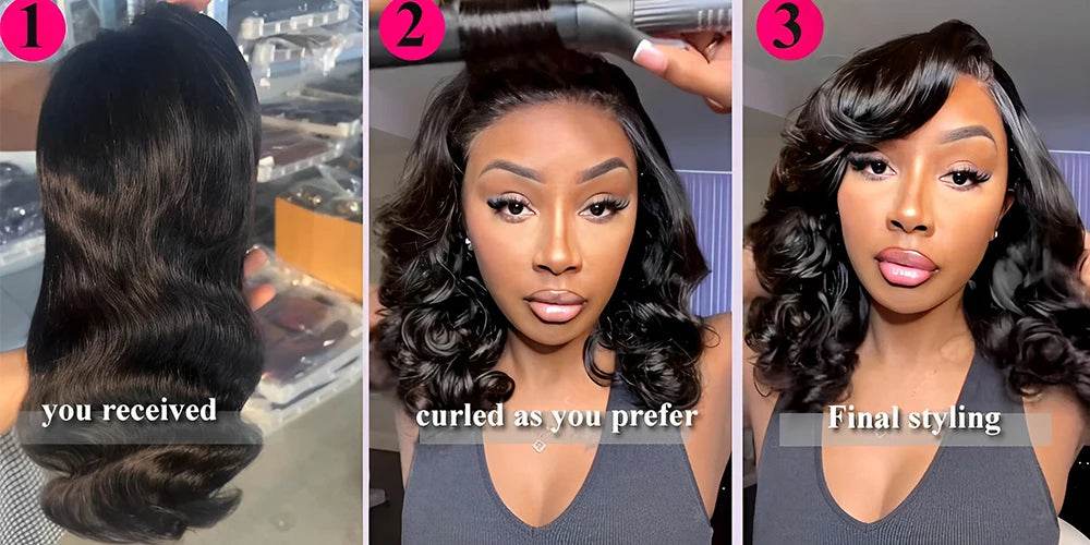 250% Density Bob Wig Body Wave Wear And Go Glueless Wigs For Women Ready To Wear Human Hair Wigs 4x4 Lace Closure Wig Human Hair - BON's