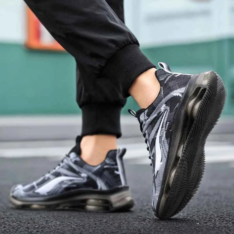 Men’s Air-Cushioned Basketball Sneakers – Breathable, Non-Slip & Shock-Absorbing for Outdoor Play