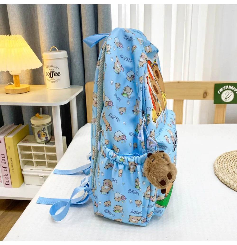 Capybara School Backpack - Cute Large Student Schoolbag - BON's