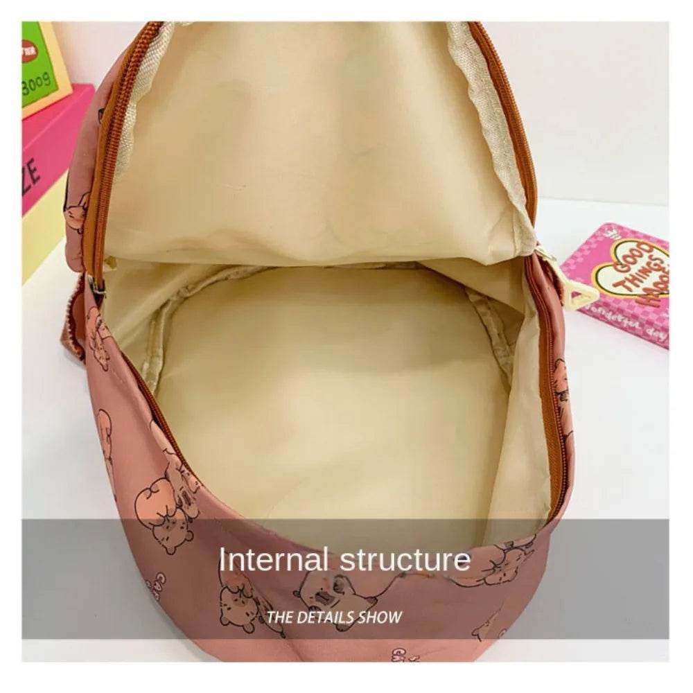 Capybara School Backpack - Cute Large Student Schoolbag - BON's