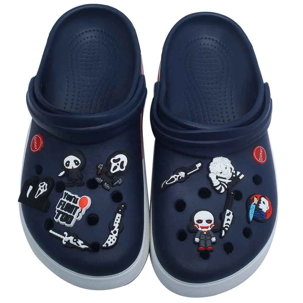 Halloween Horror Movie Shoe Charm – PVC Accessory for Classic Clogs, DIY Decoration & Kids’ Xmas Gifts