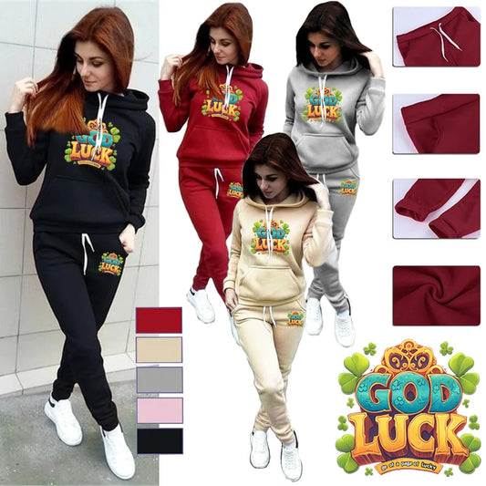 Women’s 2-Piece Tracksuit – Hoodie & Joggers Set | Autumn Winter Casual Loungewear & Outdoor Sportswear