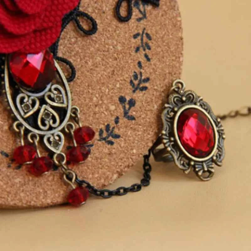 Steampunk Gothic Lace Rose Bracelet – Vampire-Inspired Halloween Jewelry for Women’s Cosplay & Costume Props