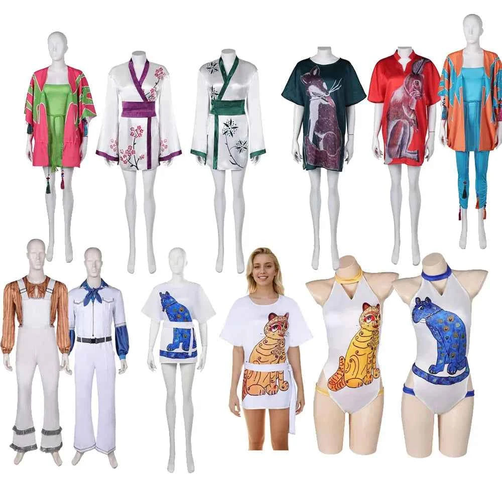Anni-Frid Cosplay Kimono Agnetha Roleplay Retro Sleepwear Cloak Outfit Costume Halloween Party Fantasy Suit Bathrobe