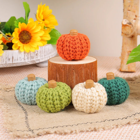 Artificial Pumpkin Artificial Crochet Pumpkin Hand Woven Pumpkin Mimi For Home Decoration Halloween Thanksgiving