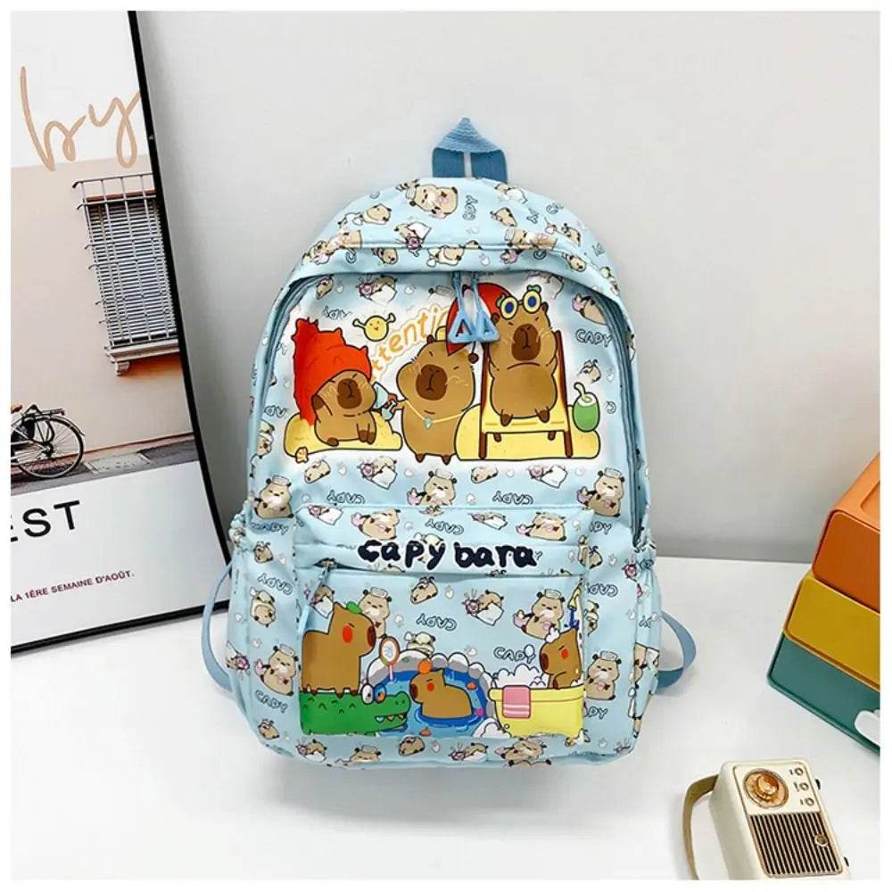 Capybara School Backpack - Cute Large Student Schoolbag - BON's