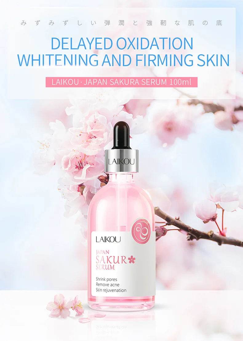 100ml LAIKOU Sakura Vitamin C Serum - Moisturizing, Firming, Brightening Face Essence for Glowing Skin - BON's