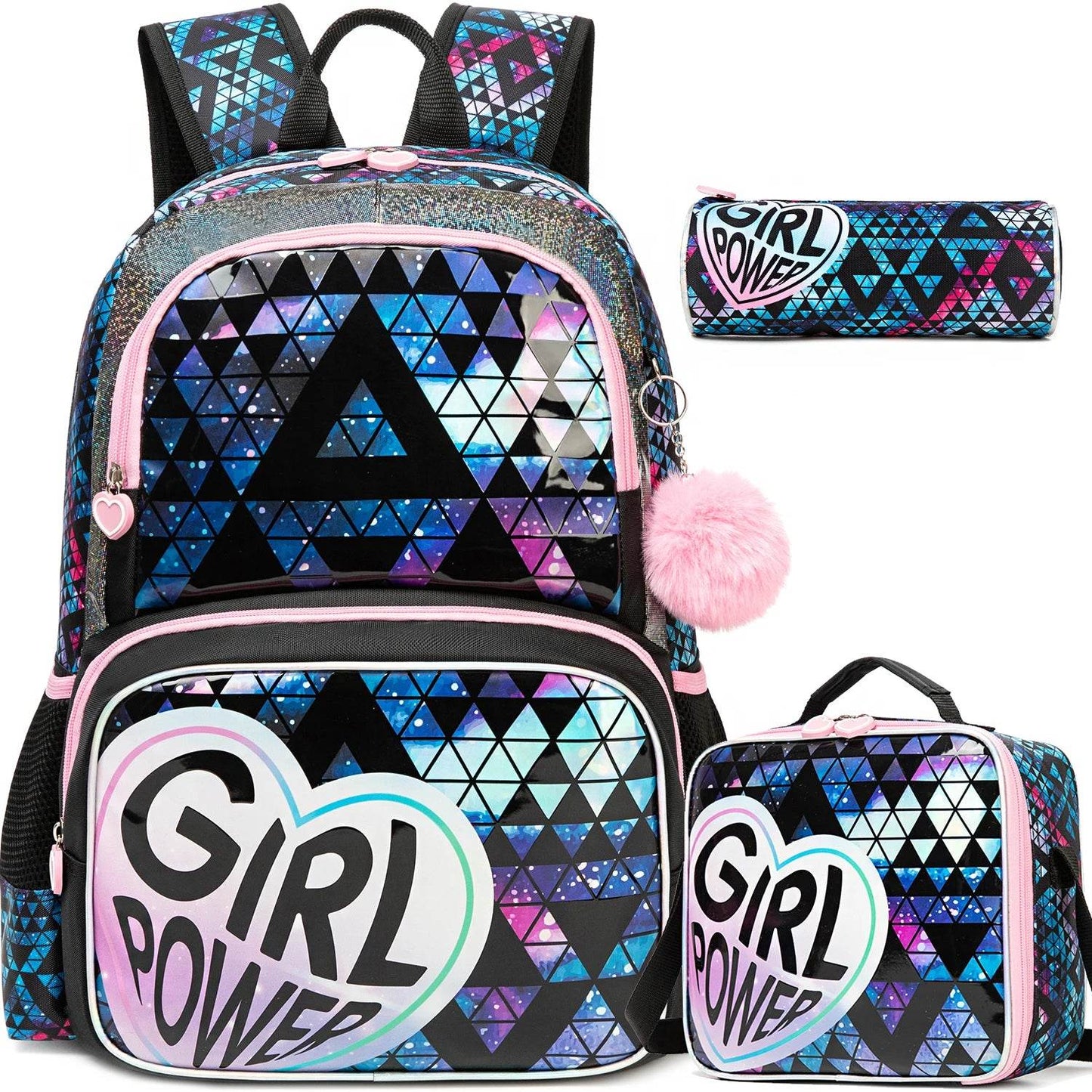 Backpack Sets for Girls and Boys - 3pcs School Bags with Lunch Bag and Pencil Case for Elementary Students and Teens - BON's
