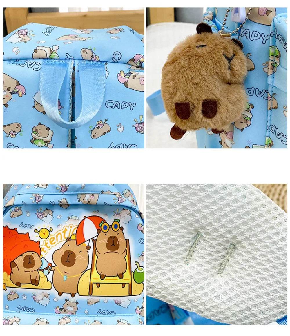 Capybara School Backpack - Cute Large Student Schoolbag - BON's