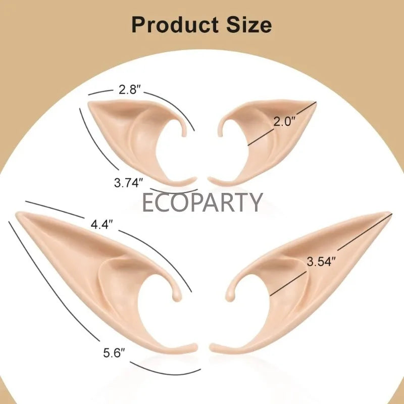 Cosplay Fairy Pixie Elf Ears Soft Pointed Tips Anime Party Dress Up Costume Masquerade Accessories for Halloween Christmas Party