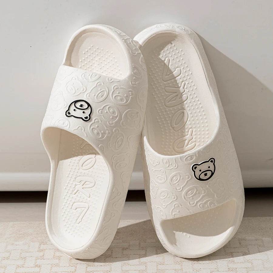 Cute Bear Slippers for Women and Men - Soft Indoor Cartoon Sandals, Anti-Slip Summer Shoes, Comfy Bathroom and Outdoor Leisure Footwear - BON's