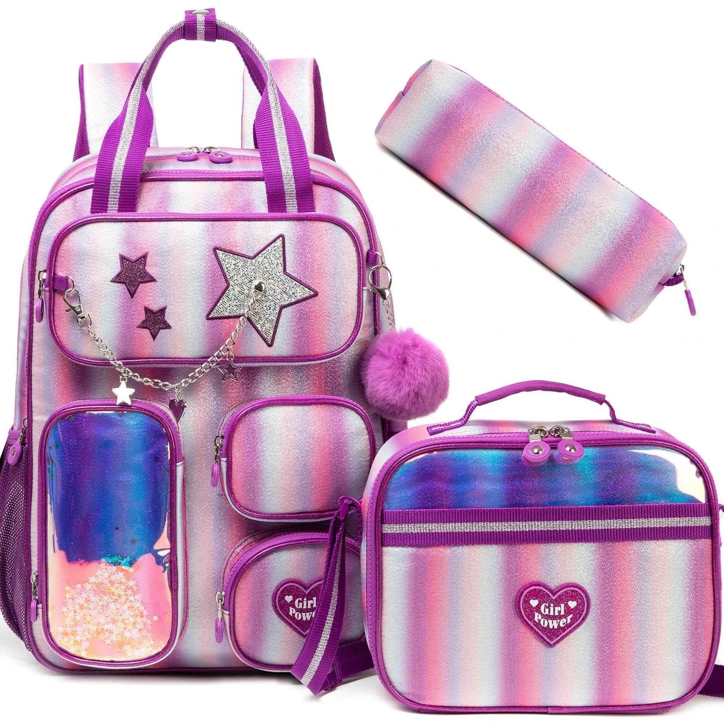 Girls' Backpack Set with Lunch Bag for School - BON's