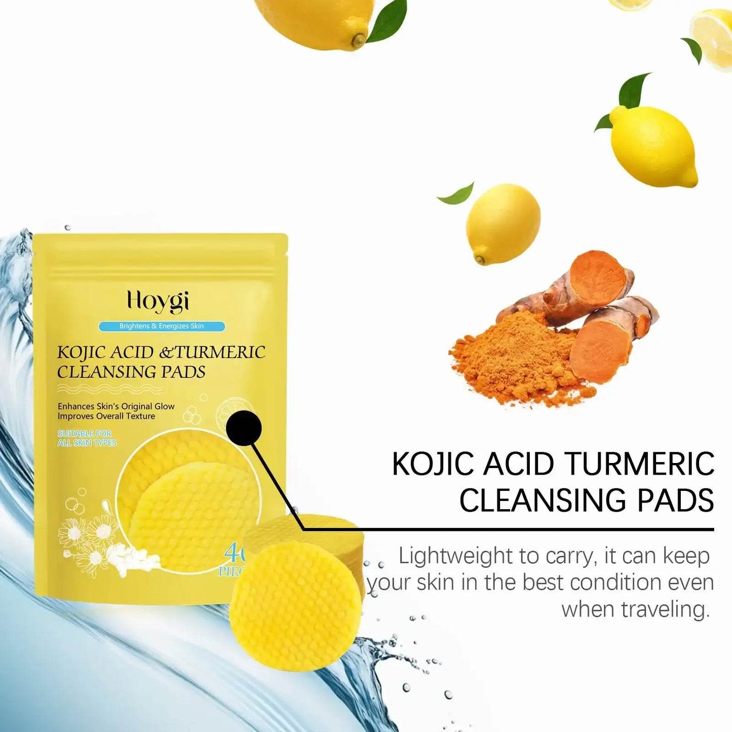Turmeric Dark Spot Remover Exfoliating Cleansing Pads for Oil Control and Brightening Skin Care - BON's