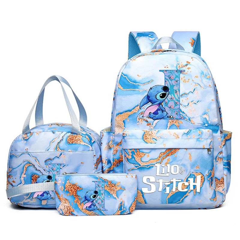 3Pcs Lilo Stitch Schoolbag Set for Kids - Student Backpack, Travel Bag & Pen Case - BON's