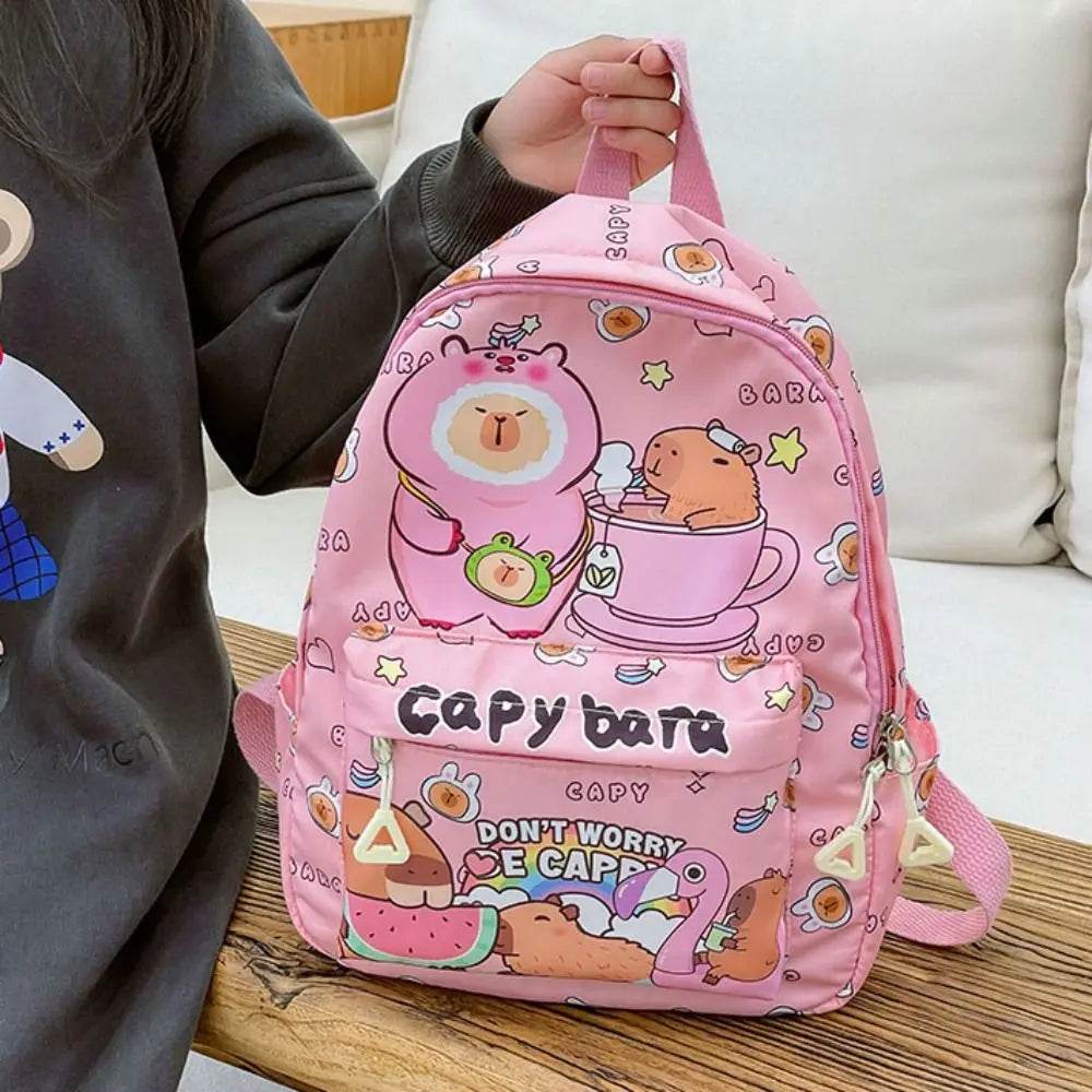 Capybara School Backpack - Cute Large Student Schoolbag - BON's