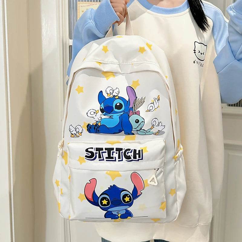 Stitch Cartoon Backpack, Large Capacity Daypack, Lightweight, Durable Nylon Schoolbag for Travel, Daily Commuting and School - BON's