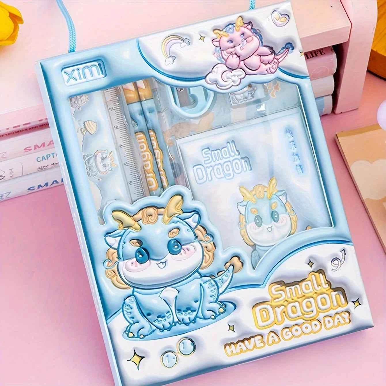 Cartoon Stationery Set: School/Office - Case, Ruler, Erasers - BON's