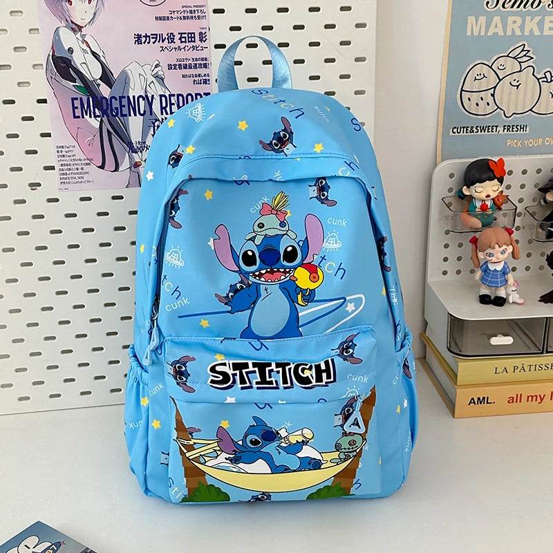 Stitch Cartoon Backpack, Large Capacity Daypack, Lightweight, Durable Nylon Schoolbag for Travel, Daily Commuting and School - BON's