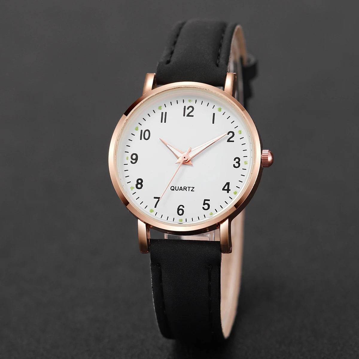 Fashion Women Watches Casual Arabic Dial Ladies Leather Band Quartz Watch Reloj Mujer Girls Clock Gift - BON's